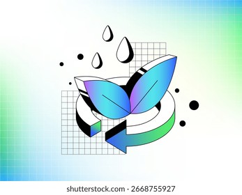 Diseño de objetos 3D de color neón para Claude Cube Iconos clave Diseño de Vector