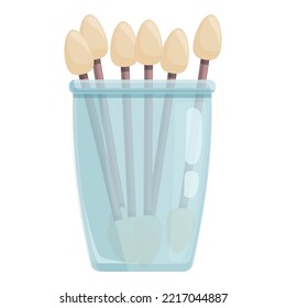 Eco Swab Box Icon Cartoon Vector. Cotton Stick. Care Pick