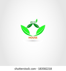 Eco Symbol House. Real Estate Vector.
