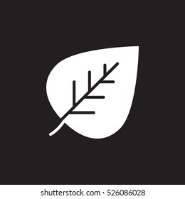 Eco symbol. Leaf icon vector, filled flat sign, solid pictogram isolated on black, logo illustration