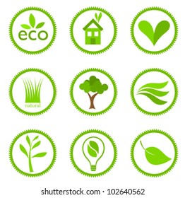 Eco symbols collection. Vector illustration