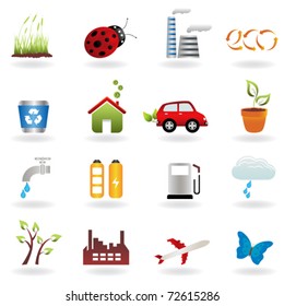 Eco symbols in icon set