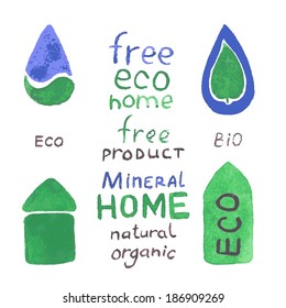 Eco symbols set. Vector illustration.