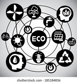 eco system and save energy network, info graphic