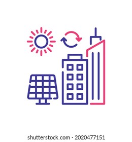 Eco system vector 2 colours icon style illustration. EPS 10 file