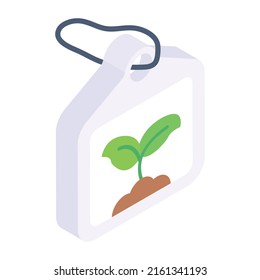 An eco tag editable isometric icon 


