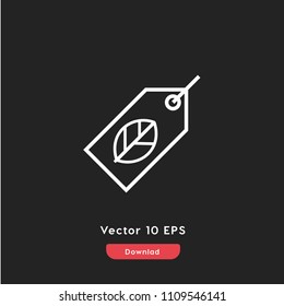 Eco tag icon vector, sign symbol. Modern flat vector illustration for web and mobile app