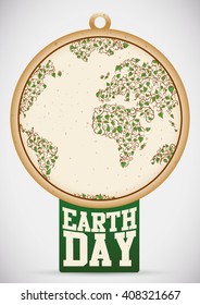 Eco tag made with recycled paper in commemoration of Earth Day.