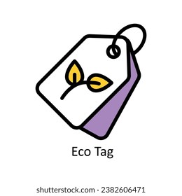 Eco Tag vector Filled outline Design illustration. Symbol on White background EPS 10 File 