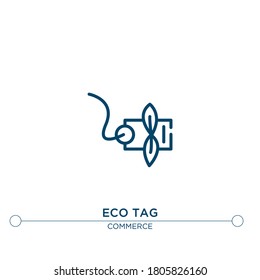 eco tag vector line icon. Simple element illustration. eco tag outline icon from commerce concept. Can be used for web and mobile
