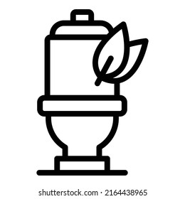 Vector de contorno de icono del depósito ecológico. La limpieza es agradable. Ecología energética
