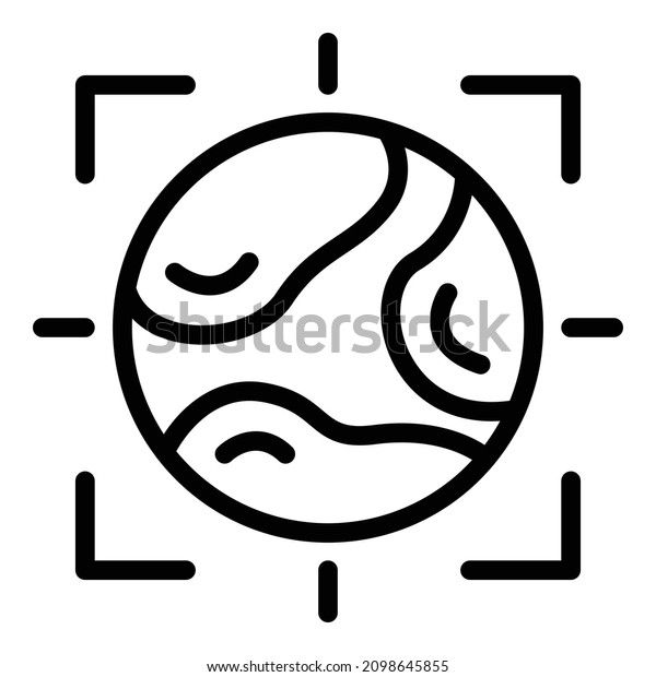 Eco target earth\
icon. Outline eco target earth vector icon for web design isolated\
on white background