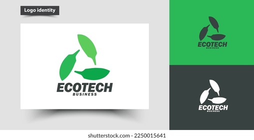 eco tech business logo minimalist geometric template