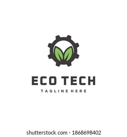 Eco Tech Gear Leaf Logo Template Stock Vector (Royalty Free) 1868698402 ...