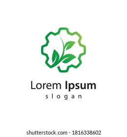 Eco tech logo design illustration