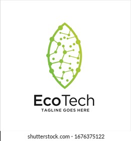 Eco Tech Logo Template Design Vector, Emblem, Design Concept, Creative Symbol, Icon
