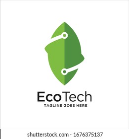 Eco Tech Logo Template Design Vector, Emblem, Design Concept, Creative Symbol, Icon