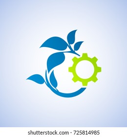  Eco technology and industry sign.