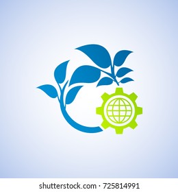  Eco technology and industry sign.