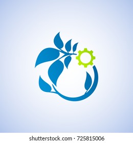  Eco technology and industry sign.