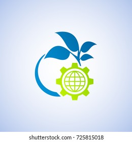  Eco technology and industry sign.