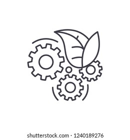Eco technology line icon concept. Eco technology vector linear illustration, symbol, sign