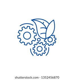 Eco technology line icon concept. Eco technology flat  vector symbol, sign, outline illustration.
