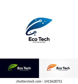 eco technology logo designs template, creative technology logo symbol