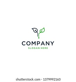 Eco Technology Logo, Letter Y eco Logo design vector illustration