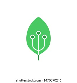 Eco technology logo template vector green tech icon design