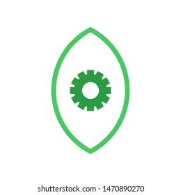 Eco technology logo template vector green tech icon design