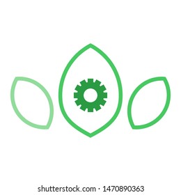 Eco technology logo template vector green tech icon design
