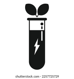 Eco test tube icon simple vector. Nature clean. Electric safe