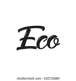 eco, text design. Vector calligraphy. Typography poster. Usable as background.