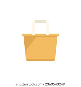 Eco textile bag icon flat vector. Food paper. Recycle box isolated