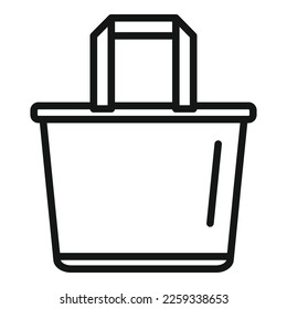 Eco textile bag icon outline vector. Food paper. Recycle box