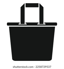 Eco textile bag icon simple vector. Food paper. Recycle box