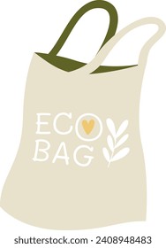 Eco Textile Bag Vector Illustration