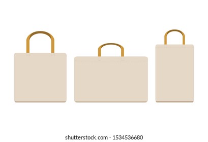 Eco textile tote shopper bag. Vector illustration.