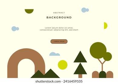 eco theme abstract landscape background with earthy color geometric shapes