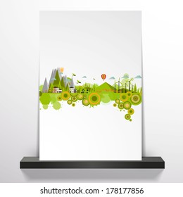 Eco theme flyer template or corporate banner design, can be use for publishing, print and presentation. EPS 10. 