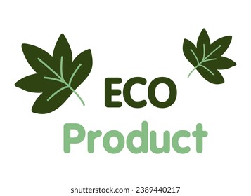 Eco-thematisches Bild im flachen Cartoon-Stil. Dieses Kunstwerk ist mit einem grünen Blatt-Design geschmückt, das mit dem Wohlbefinden unseres Planeten in Einklang steht, wie es im Öko-Titel widergespiegelt wird. Vektorgrafik.