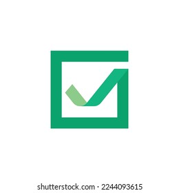 Eco tick sign logo icon design template element