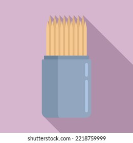 Eco toothpick icon flat vector. Tooth pick. Wood stick