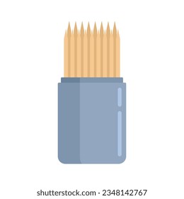 Eco toothpick icon flat vector. Tooth pick. Wood stick isolated