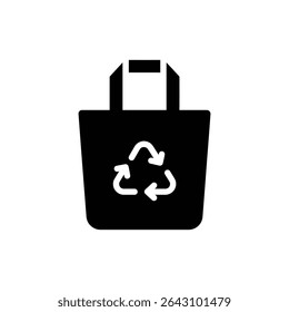 Eco Tote Bag Icon Featuring Reuse Symbol Design