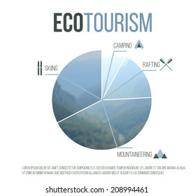 Eco Tourism Graph Over White Background