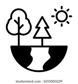 Ilustração de vetor misto do ícone do ecoturismo