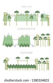 Eco tourism. line art style. Vector illustration