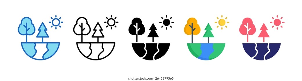 Eco Tourism Multiple Style Icon Set Collection.
